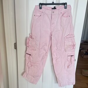 Pink Denim Cargos